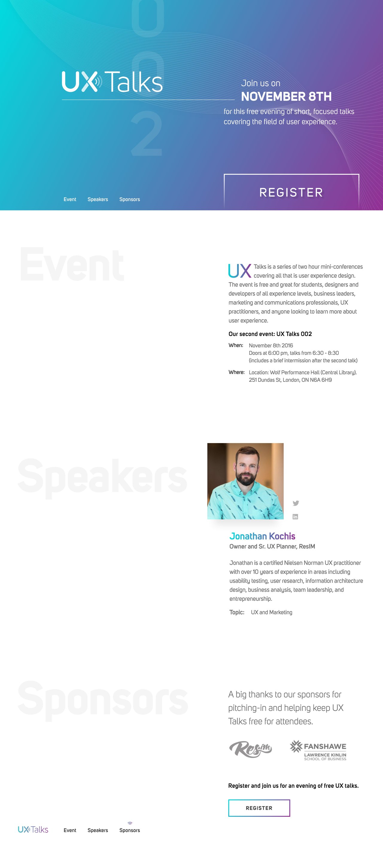 UX Talks 002 Website Screenshot