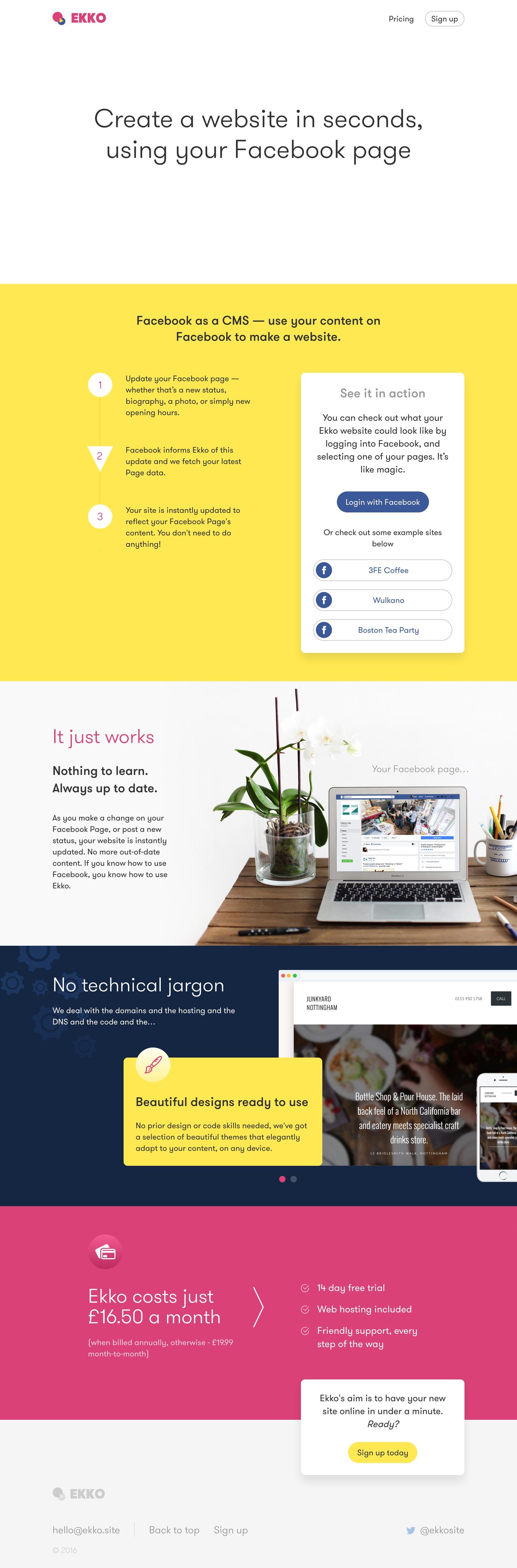 Ekko Website Screenshot