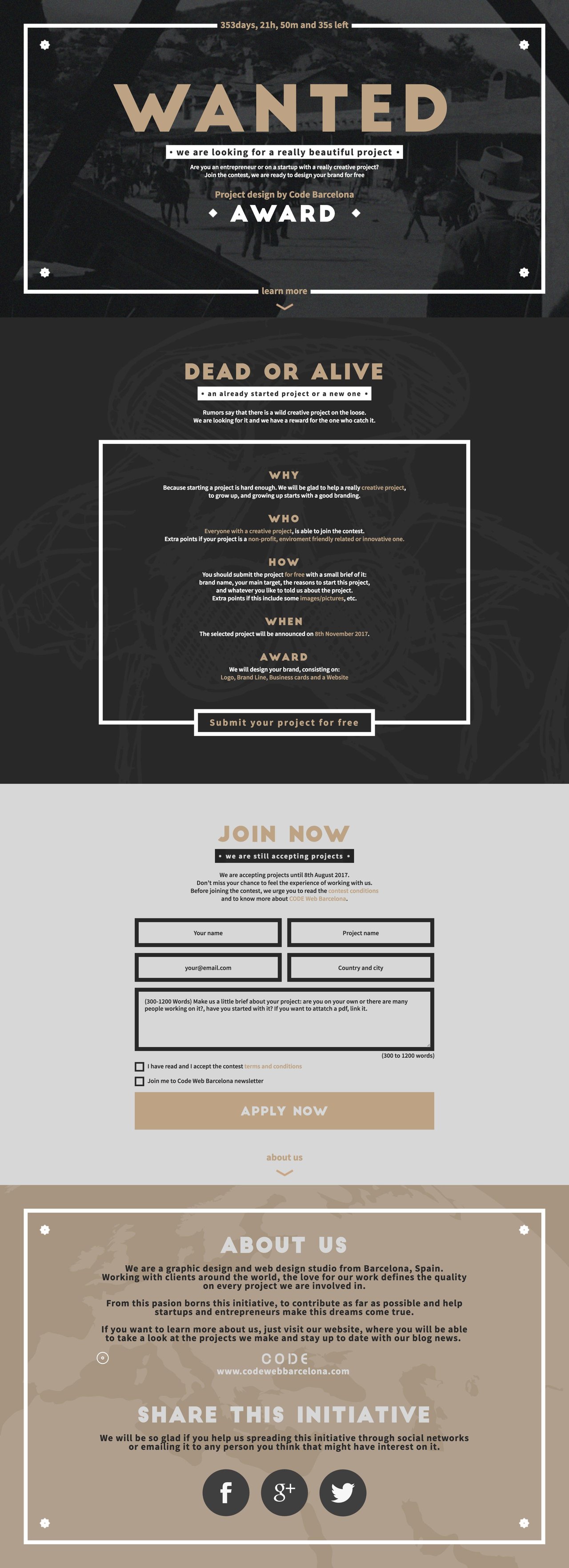 Wanted Website Screenshot