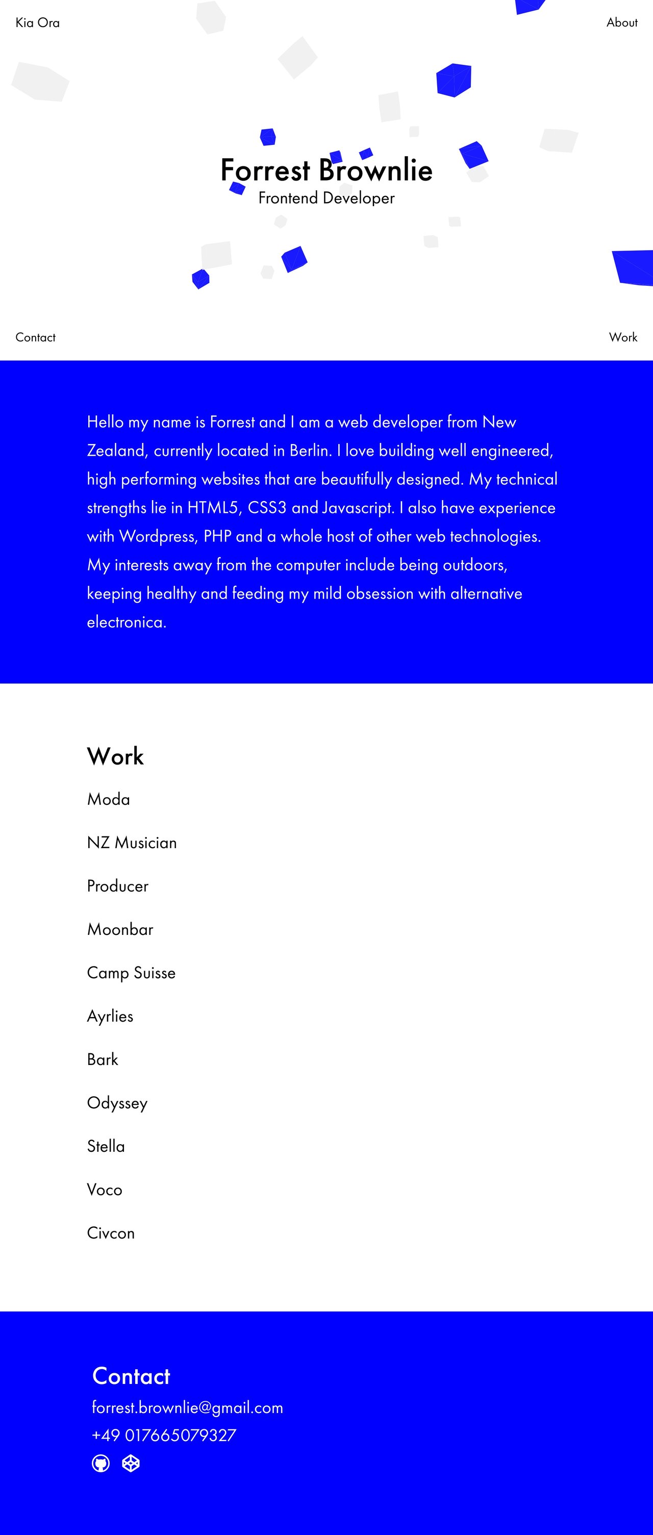 Forrest Brownlie Website Screenshot