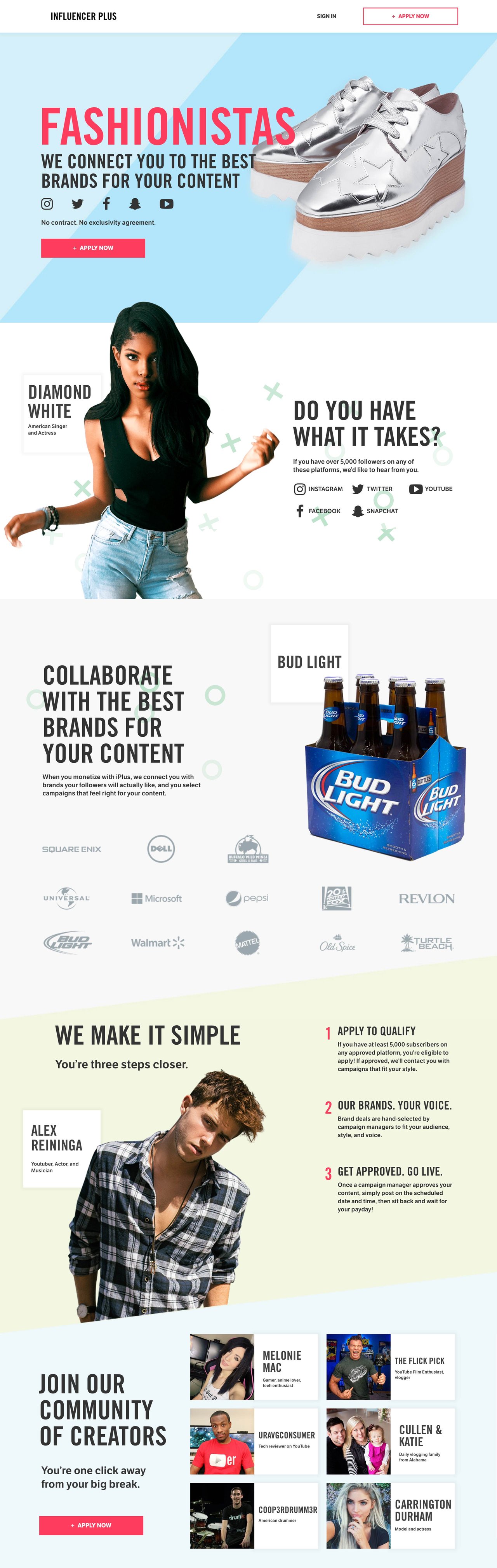 Influencer Plus Website Screenshot