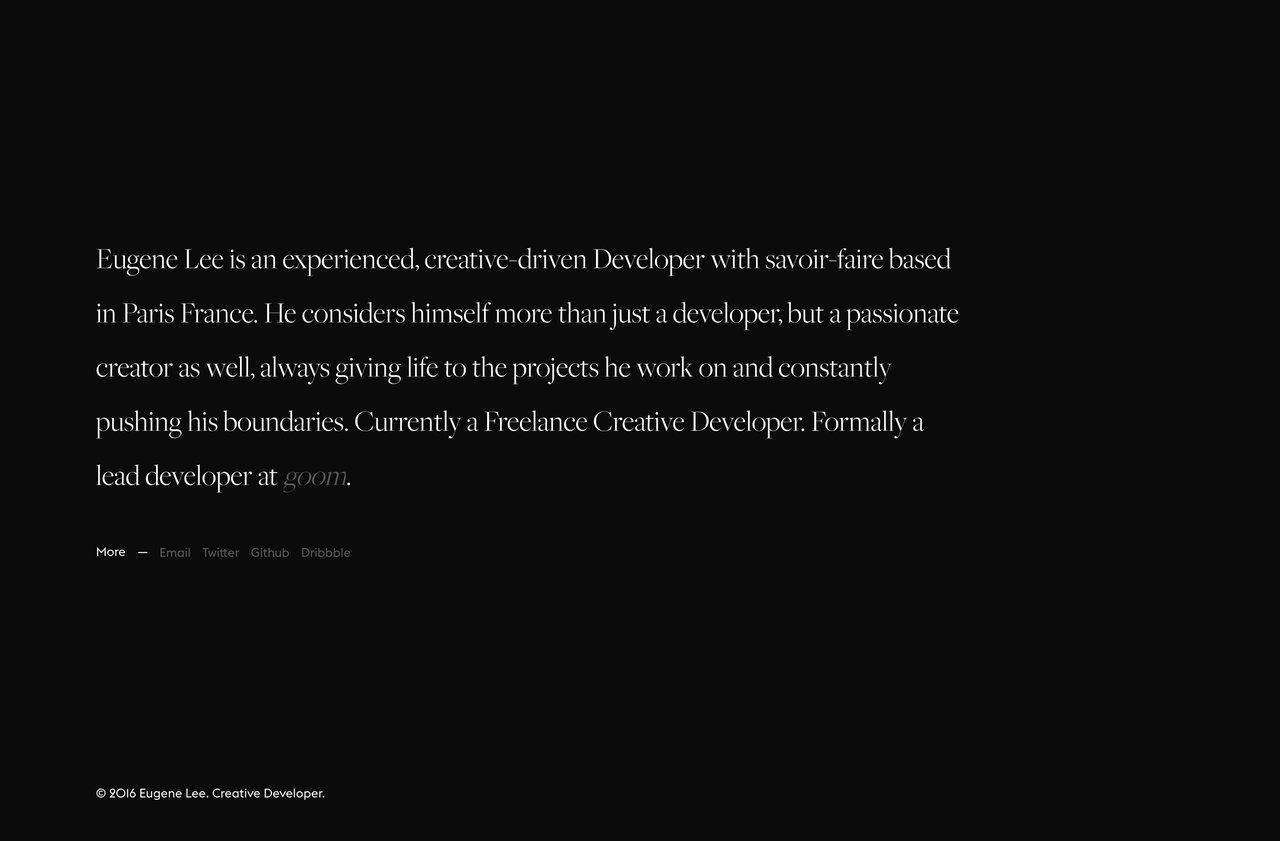 Eugene Lee Website Screenshot