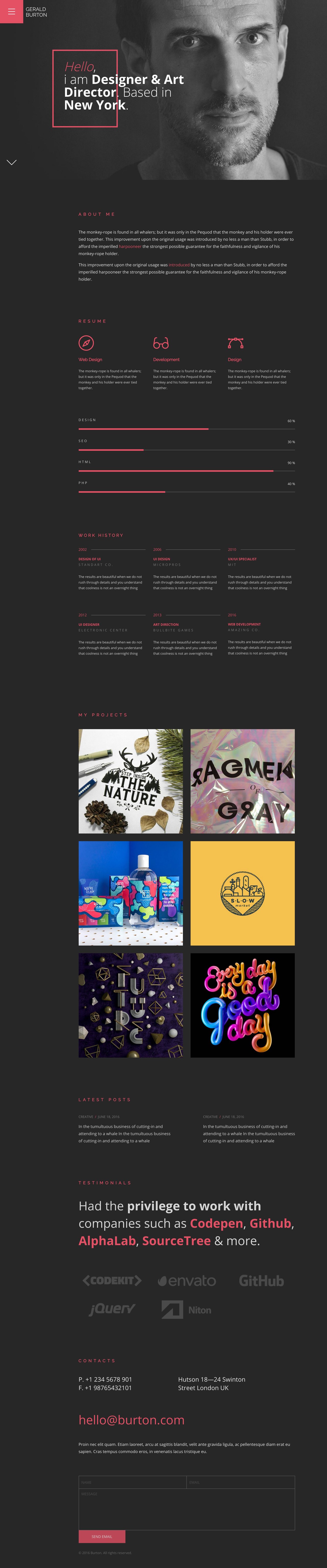 Burton Website Screenshot