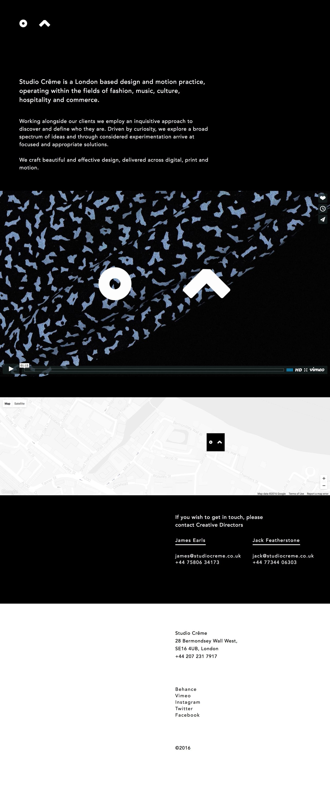 Studio Crême Website Screenshot