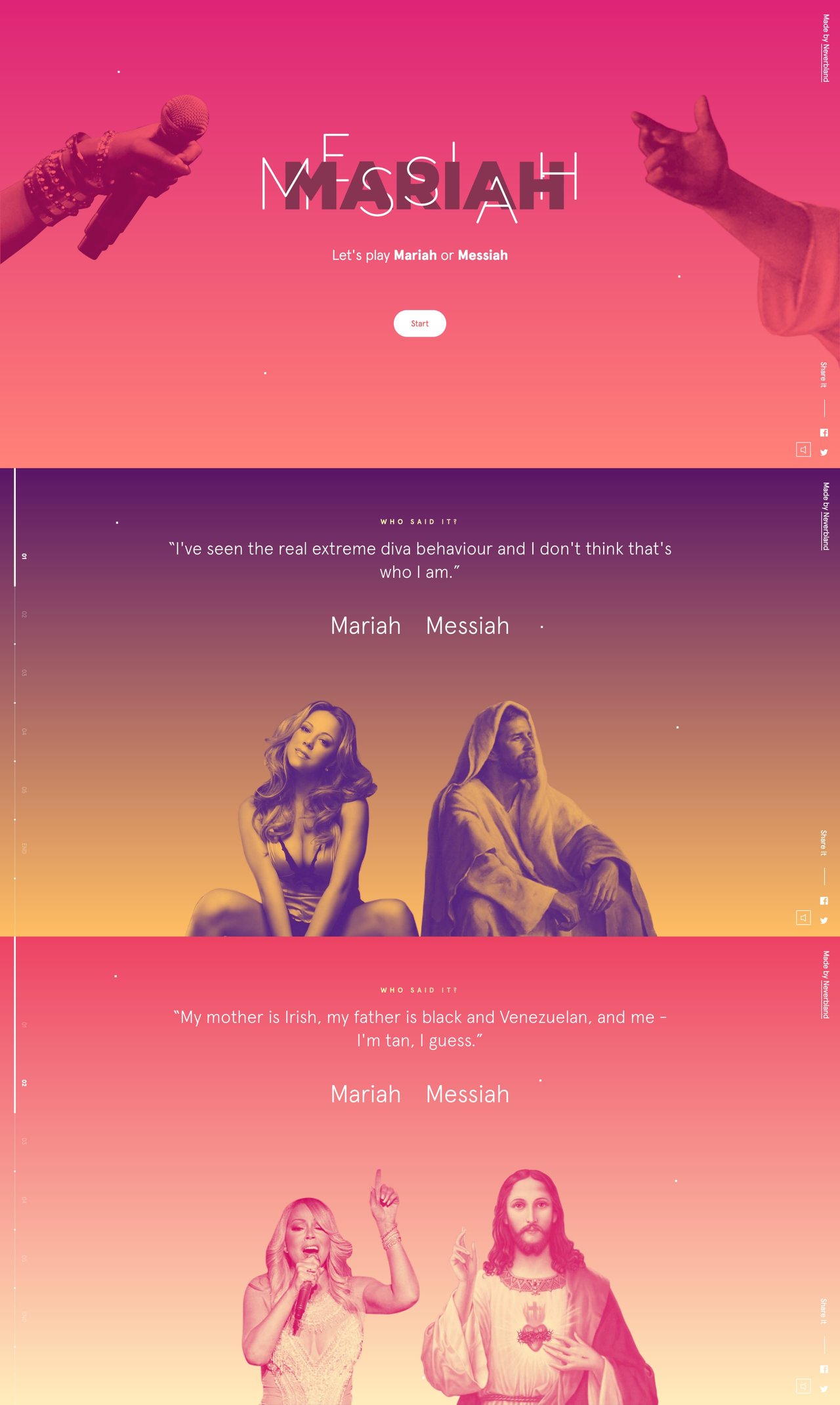 Mariah Or Messiah? Website Screenshot