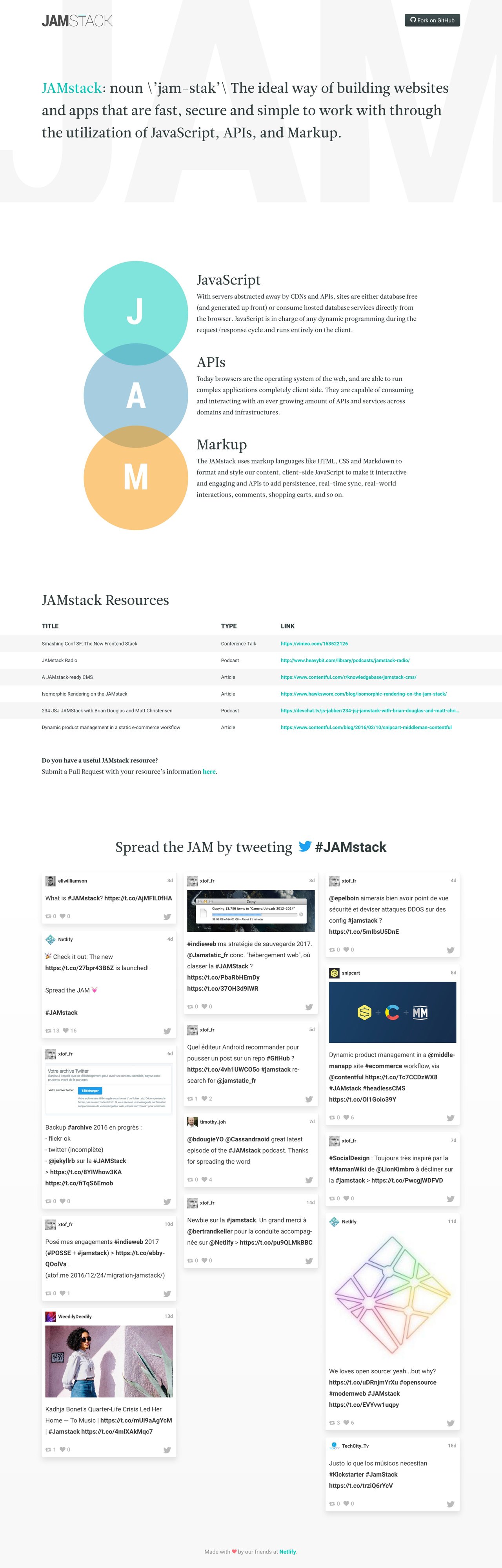 JAMstack Website Screenshot