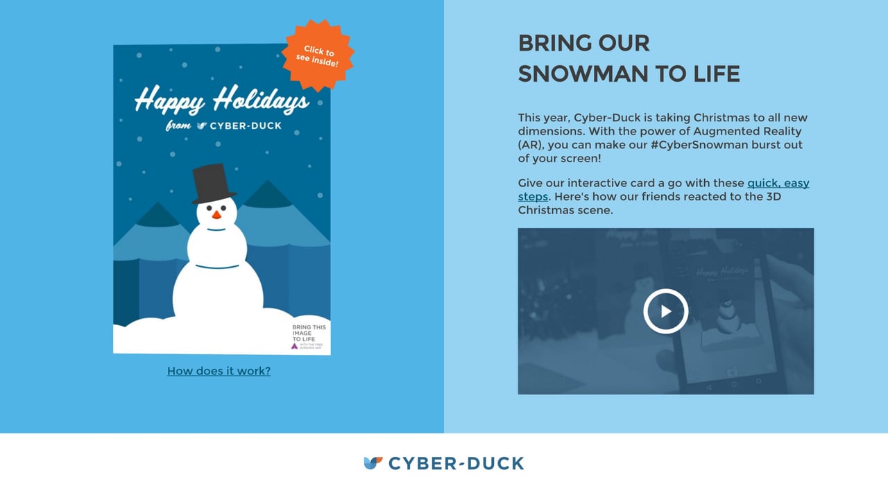 Augmented Reality Christmas Card Website Screenshot