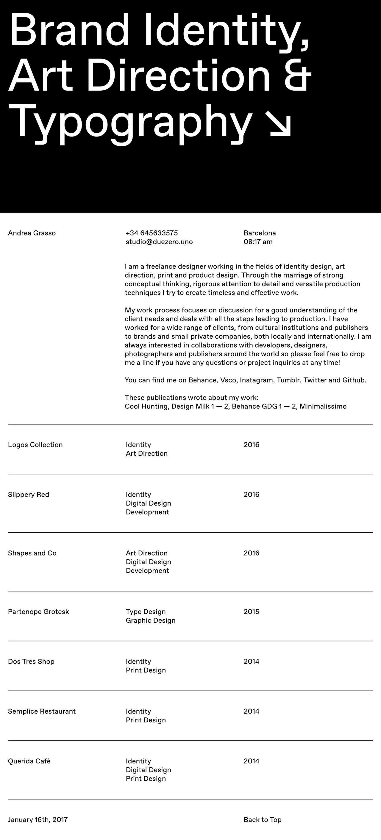 Andrea Grasso Website Screenshot