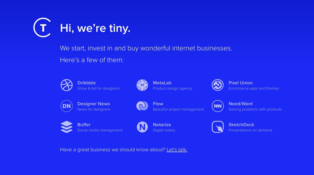 Tiny Website Screenshot