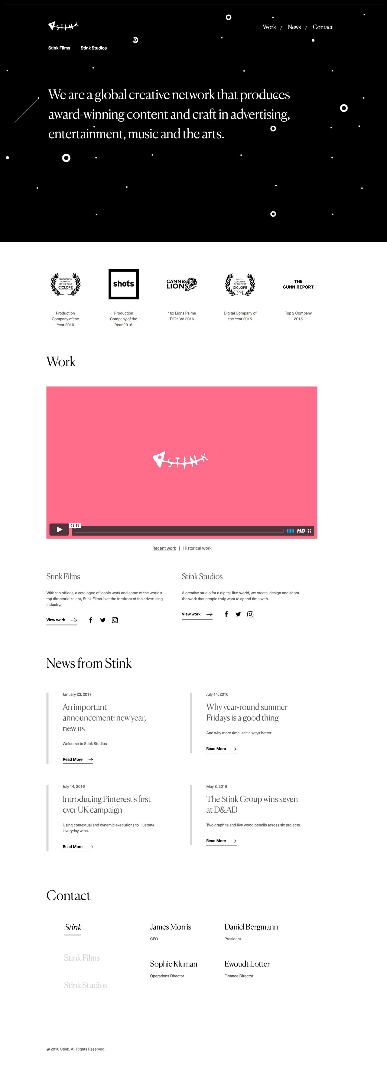 Stink Website Screenshot