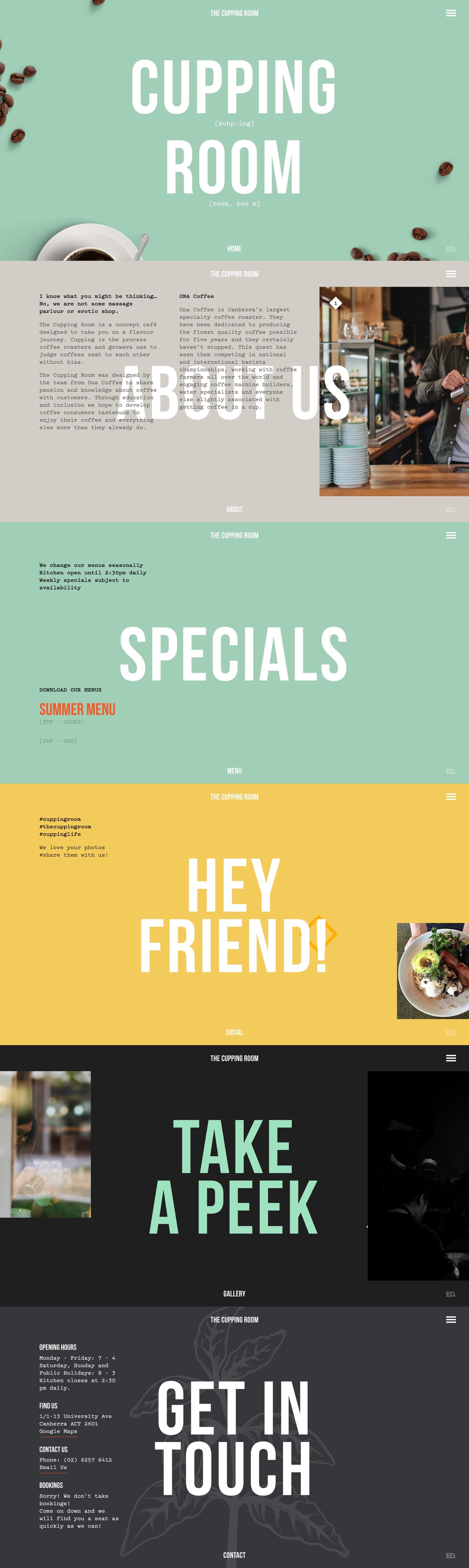 The Cupping Room Website Screenshot