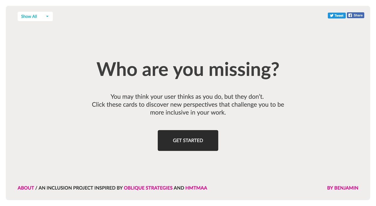 Perspective Cards Website Screenshot