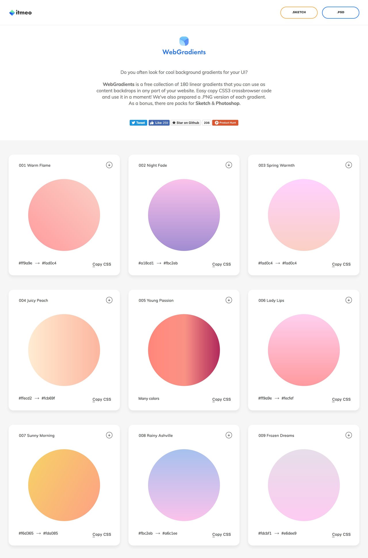 WebGradients Website Screenshot