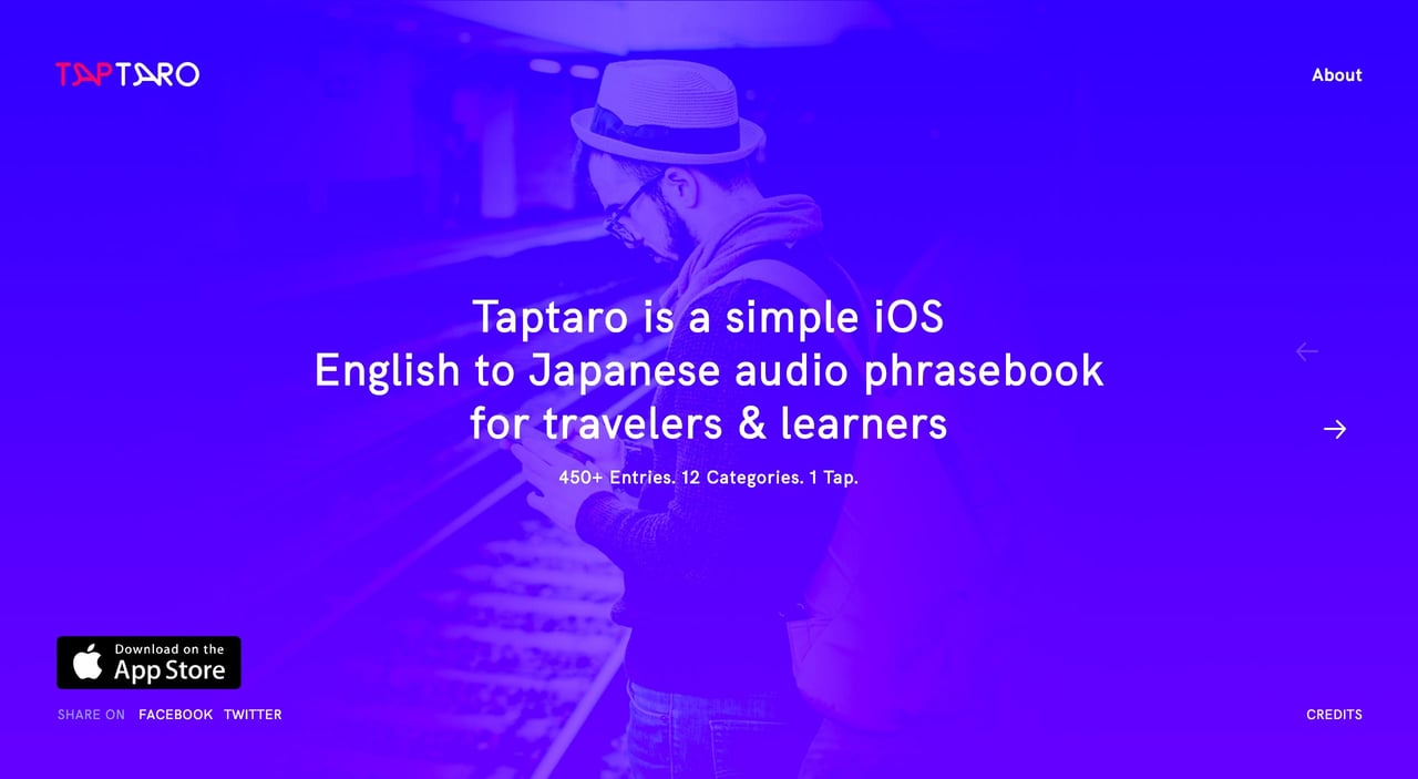 Taptaro Website Screenshot