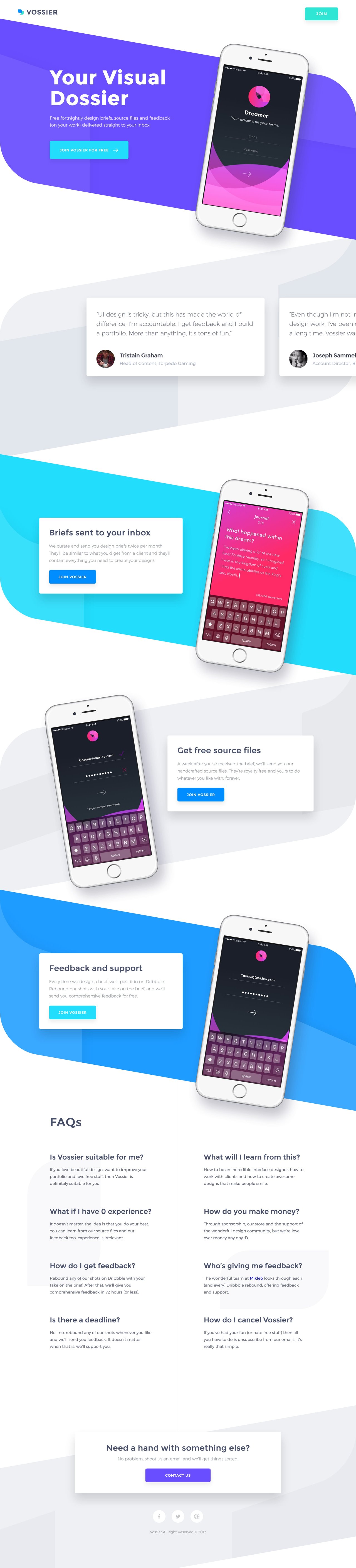 Vossier Website Screenshot