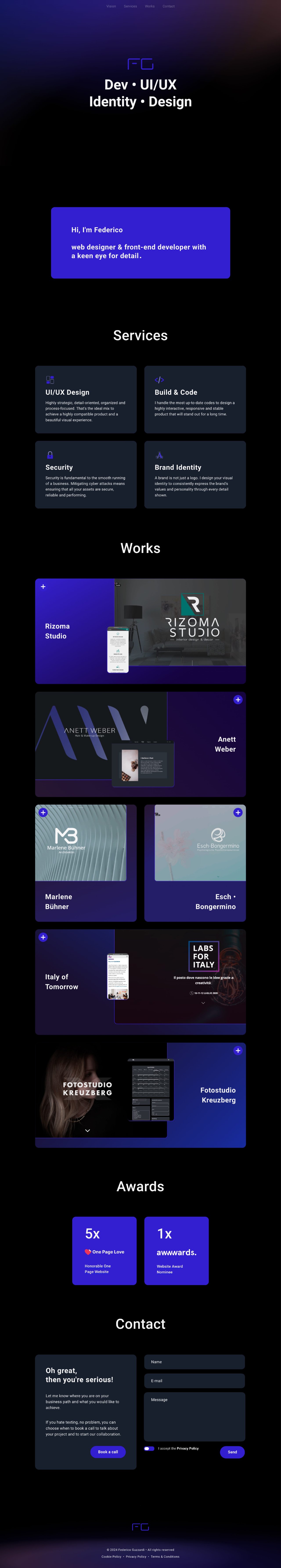 Federico Guzzardi Website Screenshot