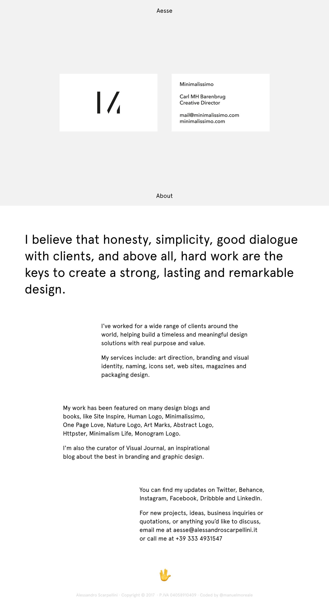 Alessandro Scarpellini Website Screenshot