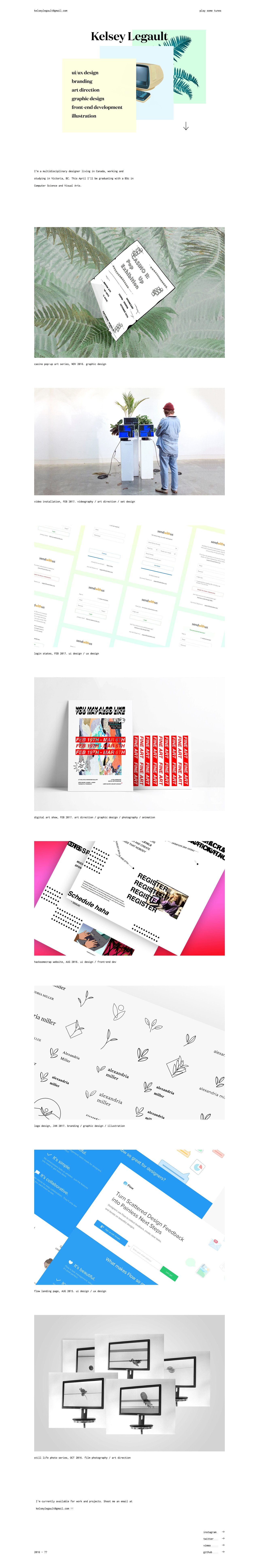 Kelsey Legault Website Screenshot