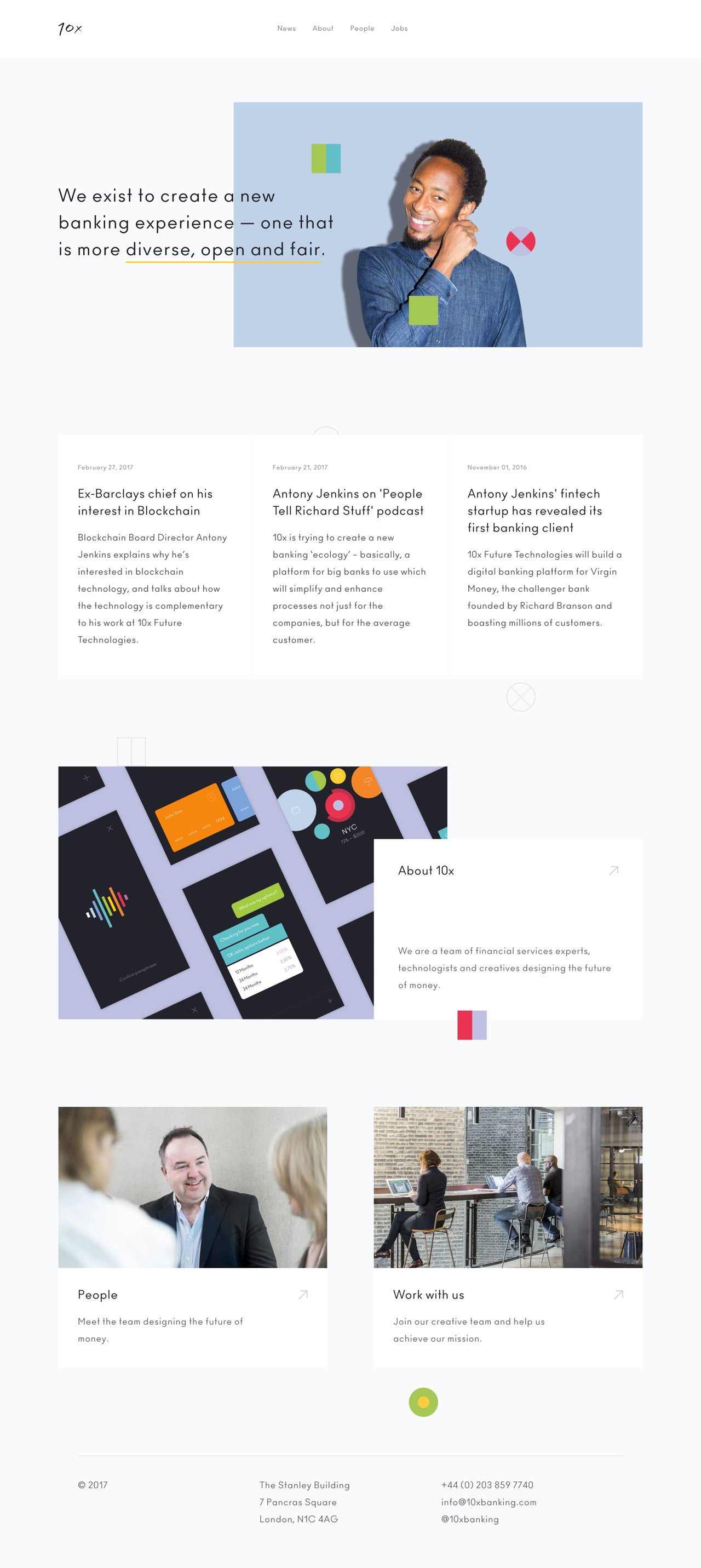 10x Banking Website Screenshot