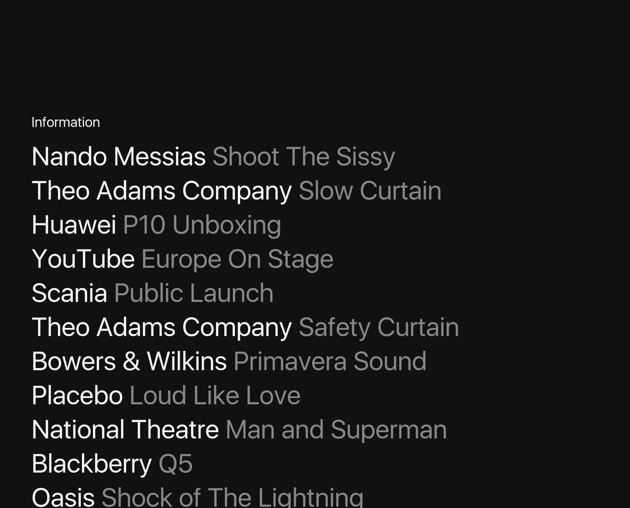 Sam Williams Studio Website Screenshot