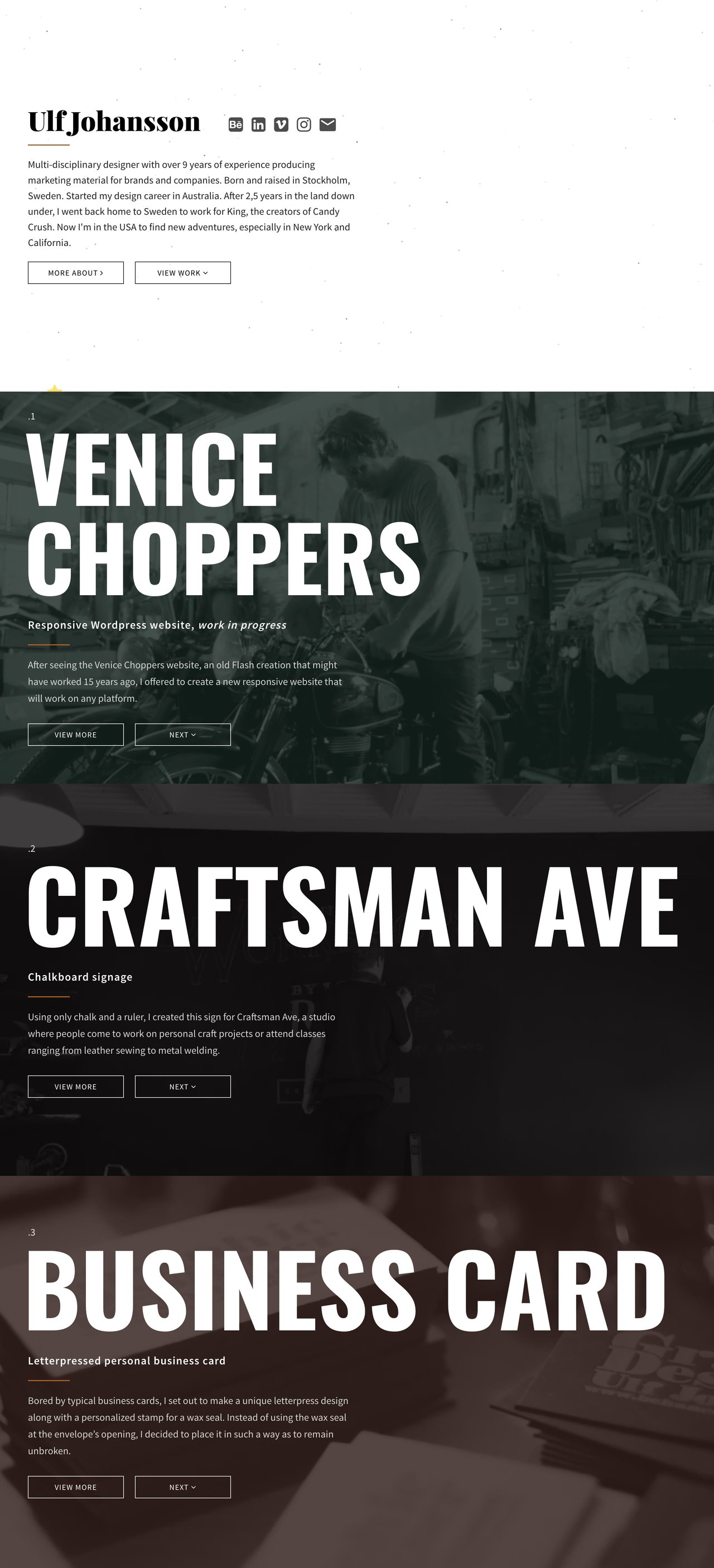 Ulf Johansson Website Screenshot