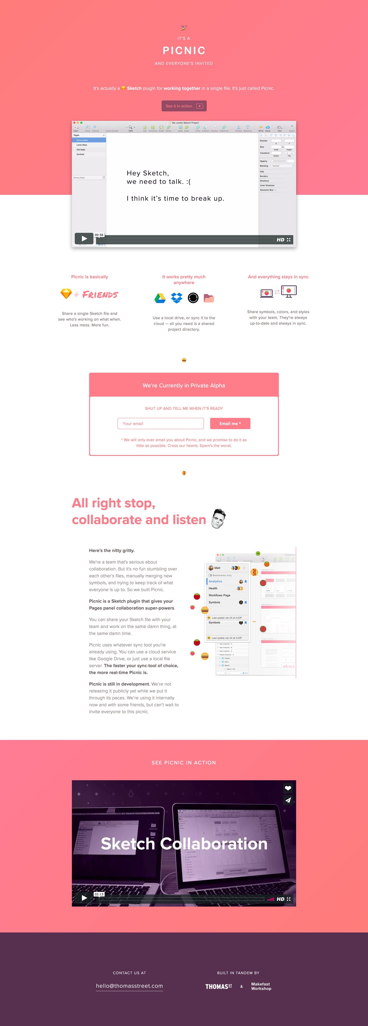 Picnic Website Screenshot