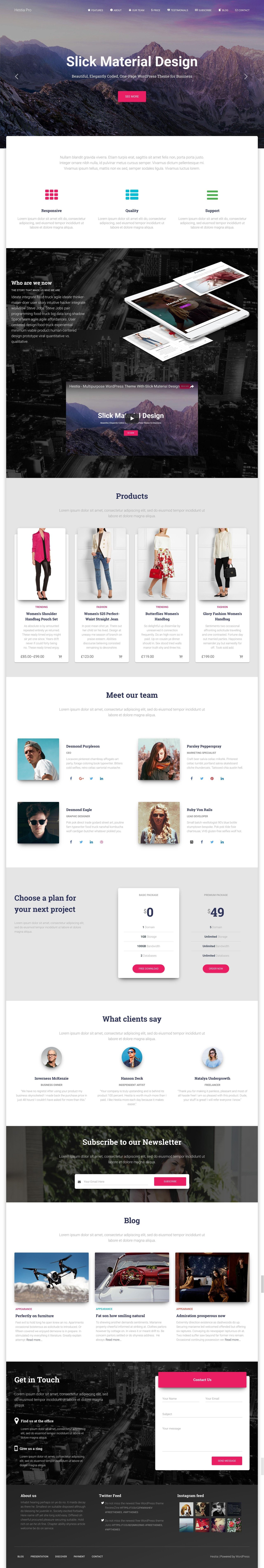 Hestia Pro Website Screenshot