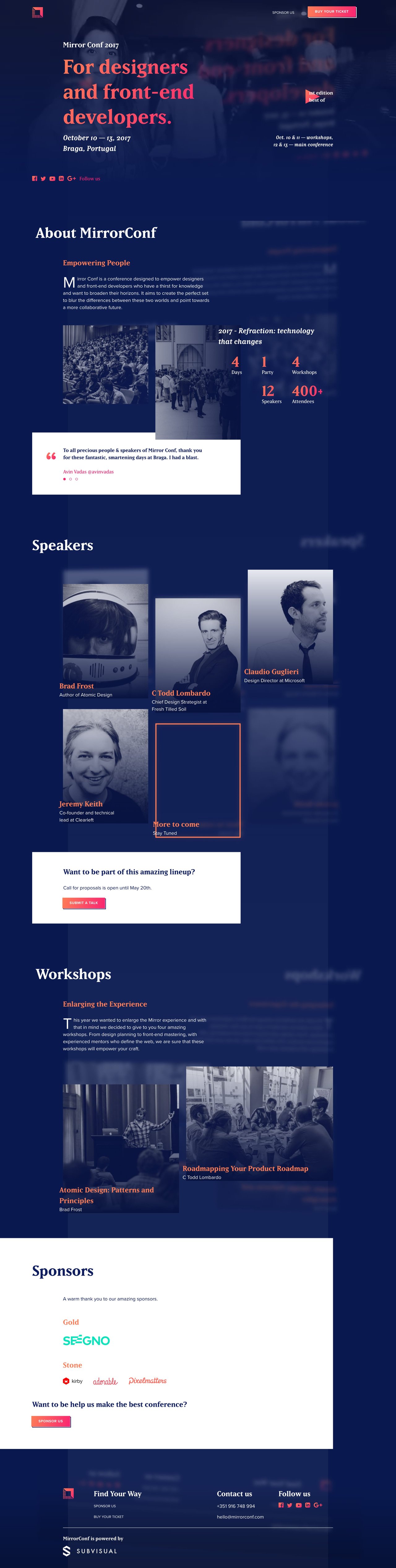 Mirror Conf 2017 Website Screenshot