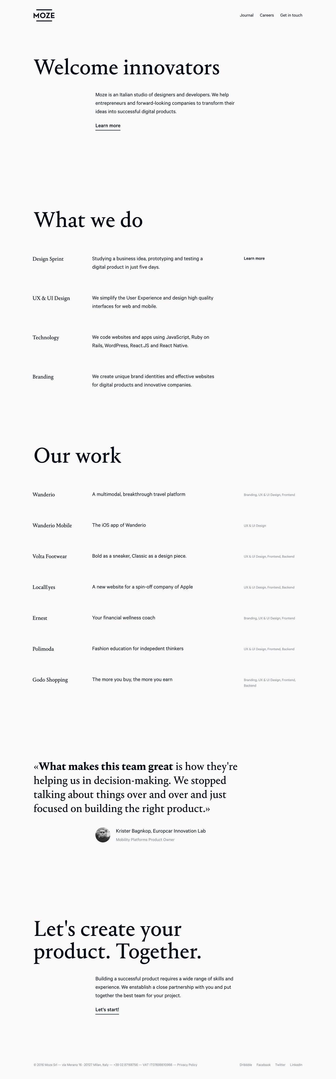 Moze Website Screenshot