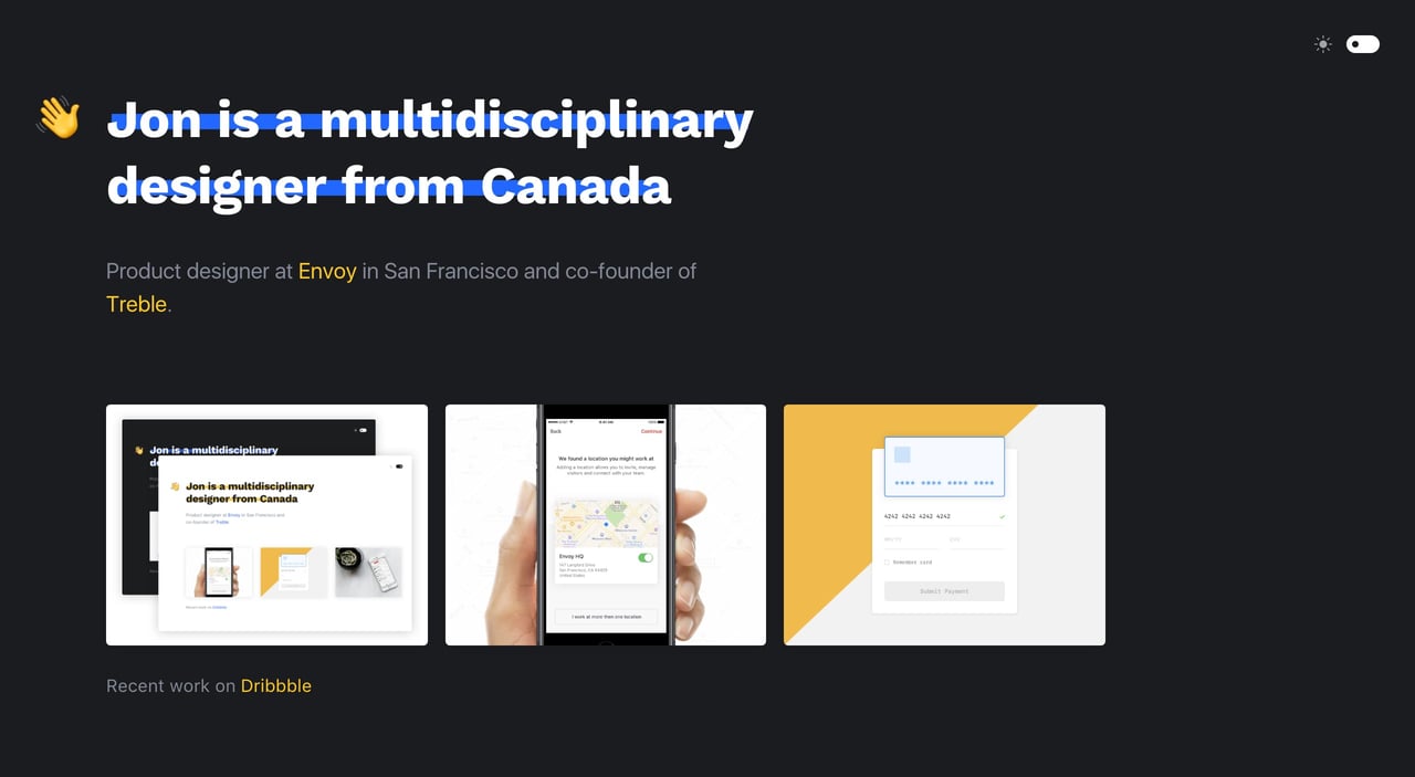 Jon Rundle Website Screenshot