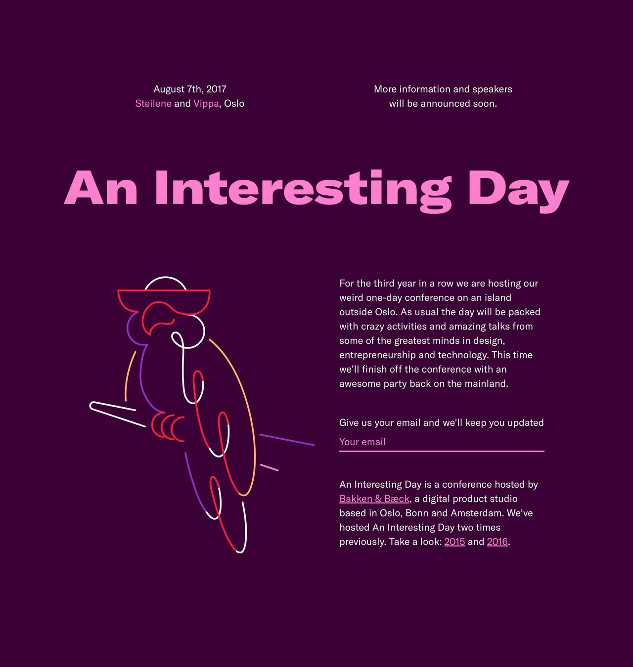 An Interesting Day Website Screenshot