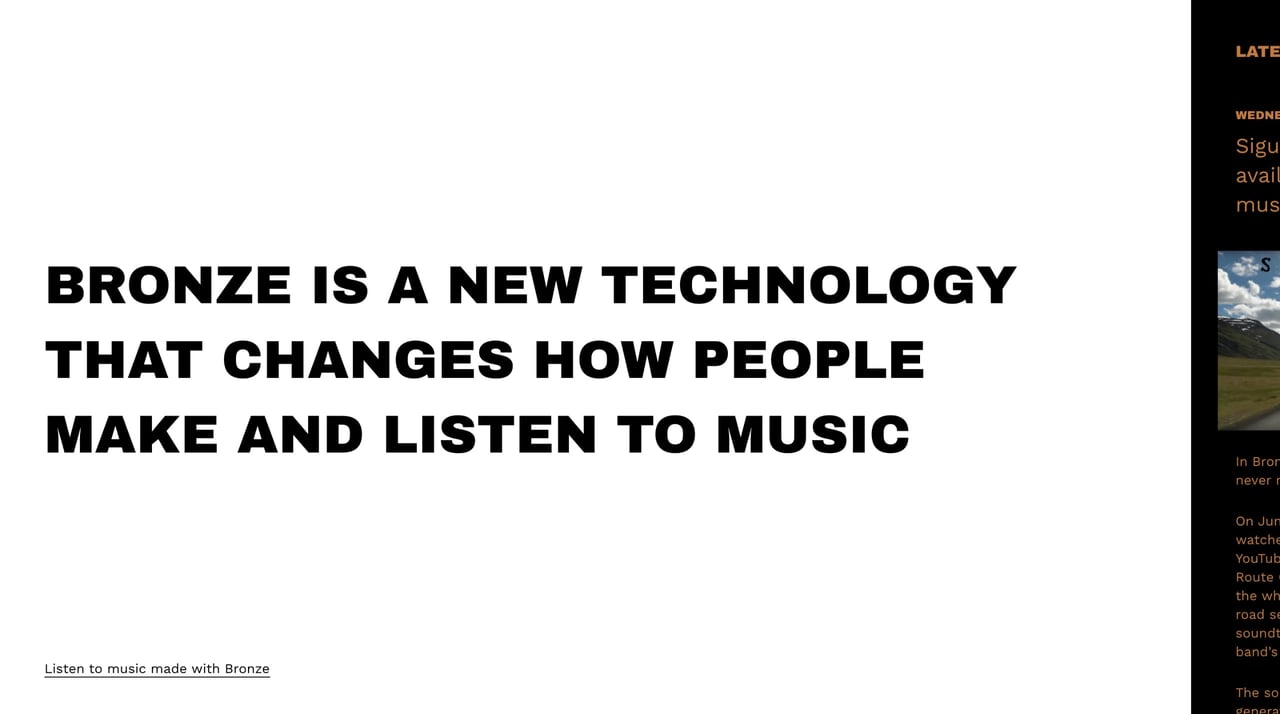 Bronze Website Screenshot