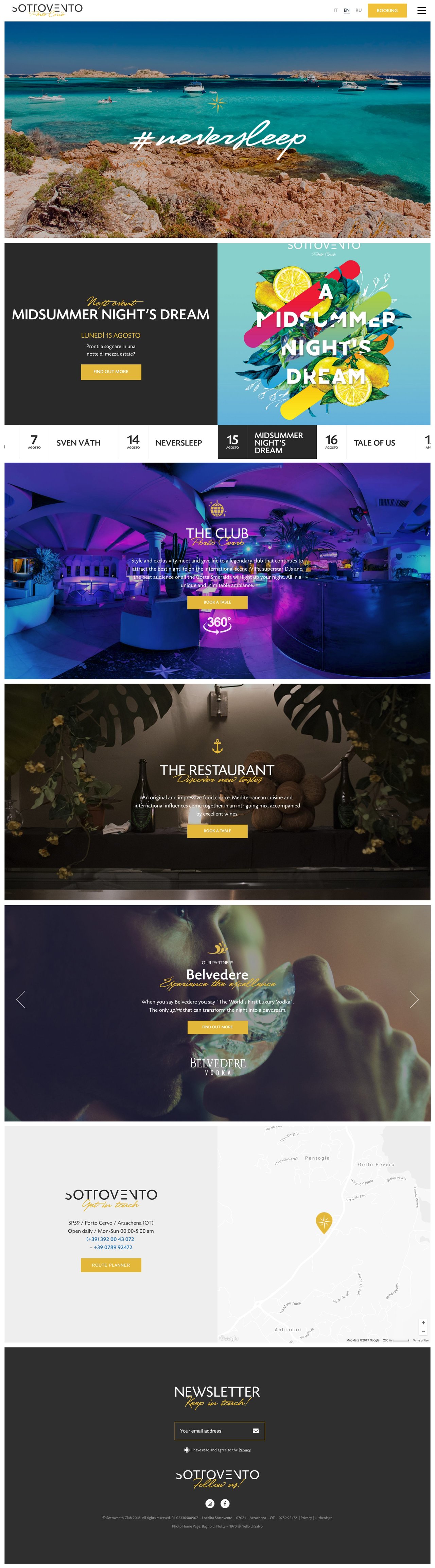 Sottovento Club Website Screenshot