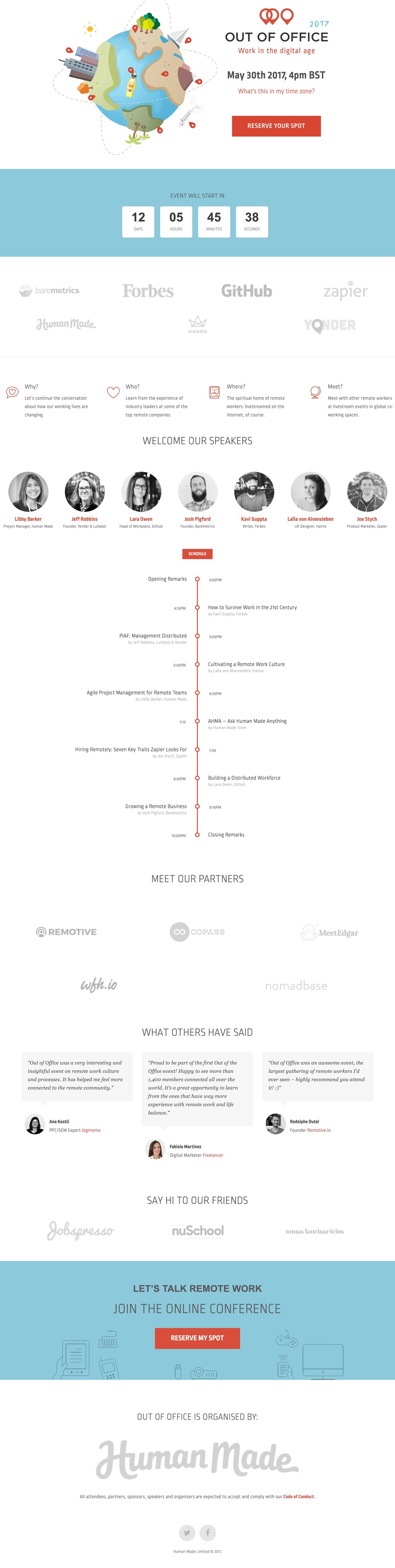 Out Of Office Website Screenshot