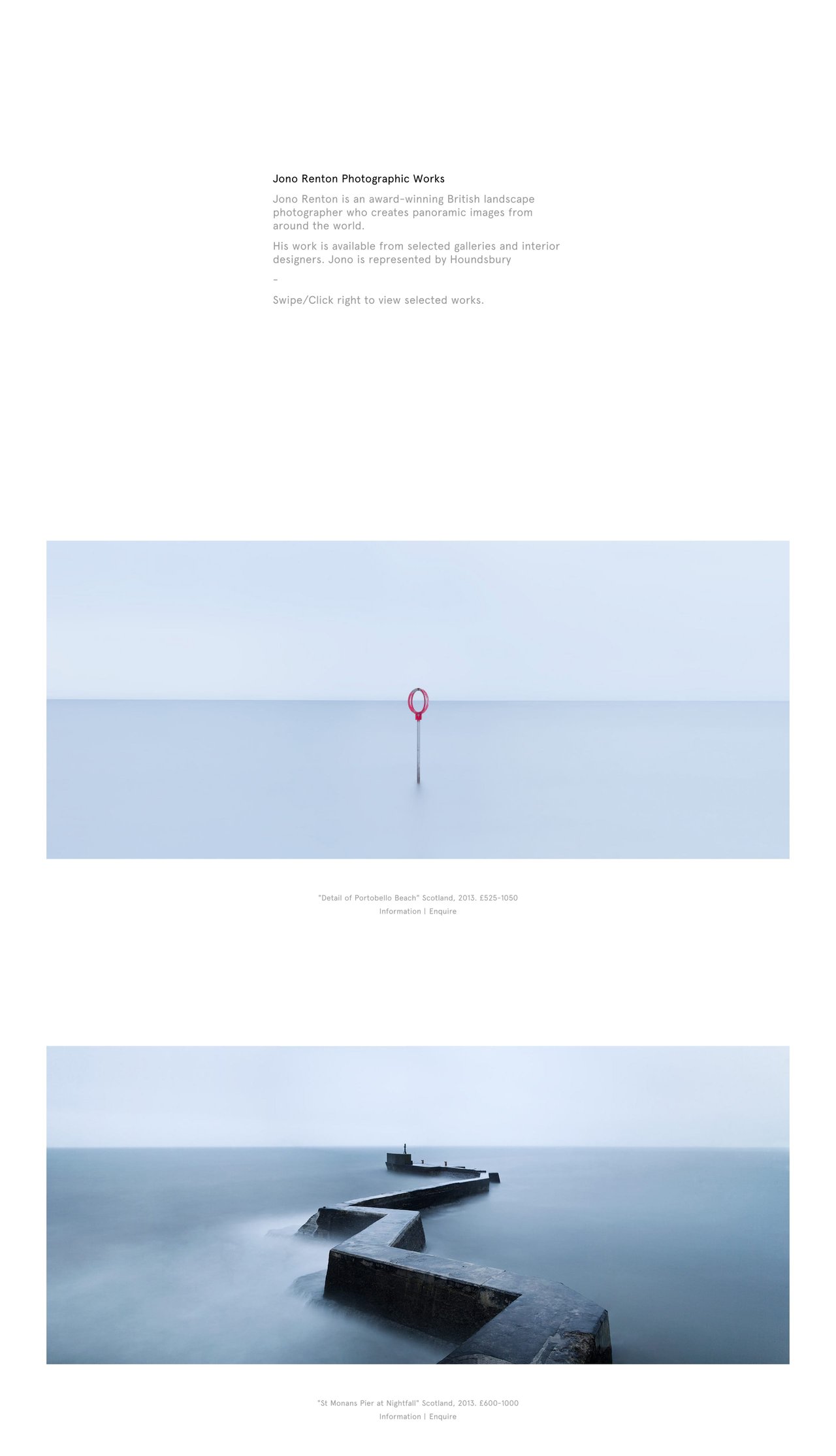 Jono Renton Photographic Works Website Screenshot