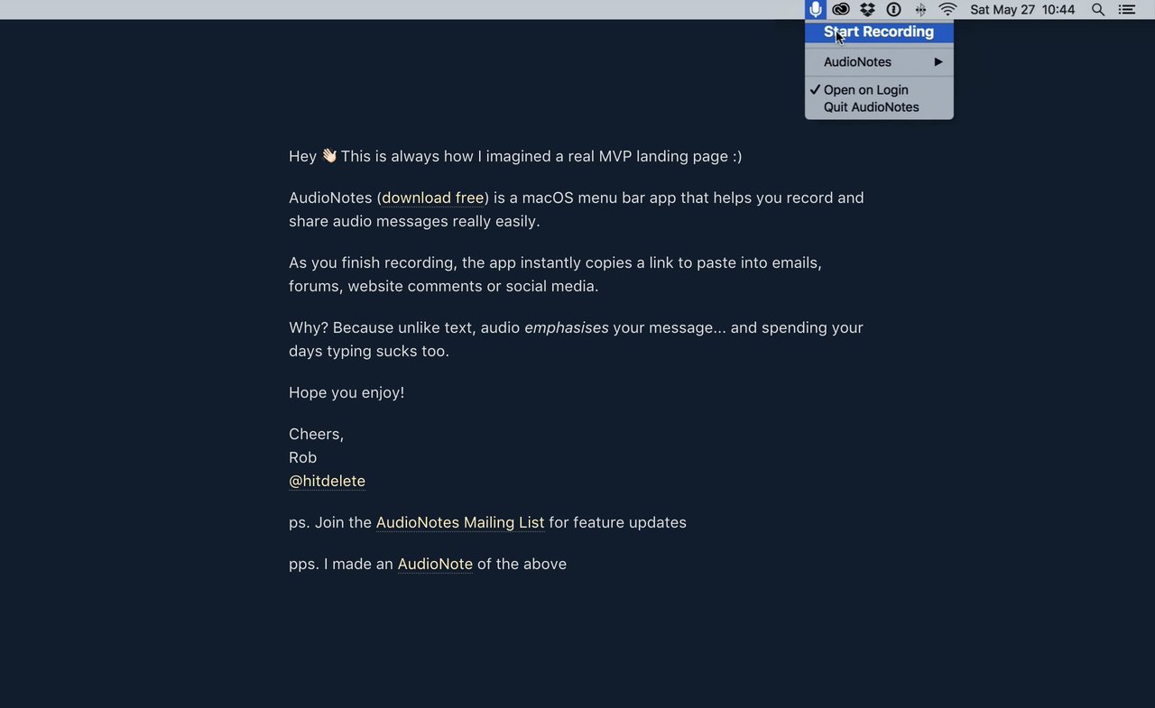 AudioNotes Website Screenshot