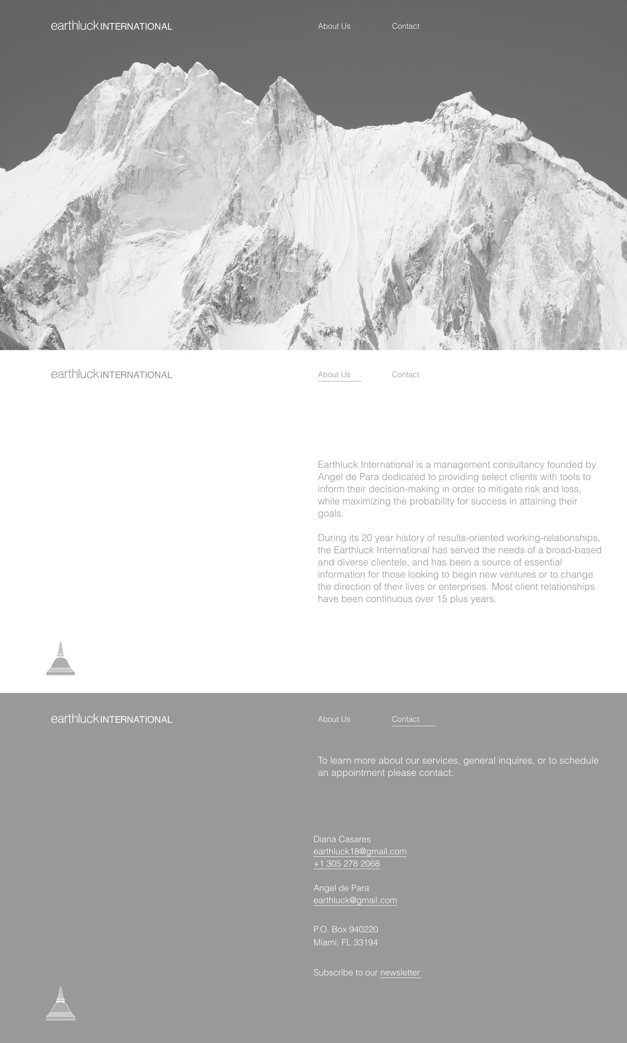 Earthluck International Website Screenshot