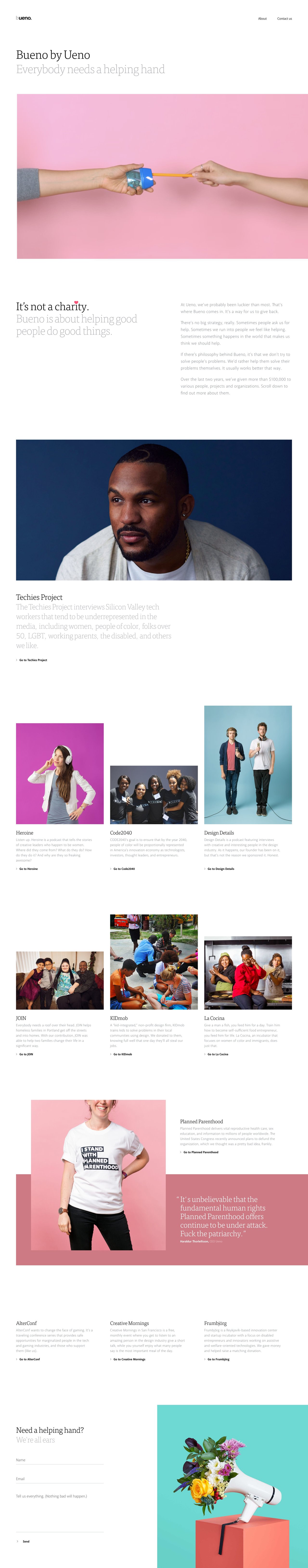 Bueno by Ueno. Website Screenshot