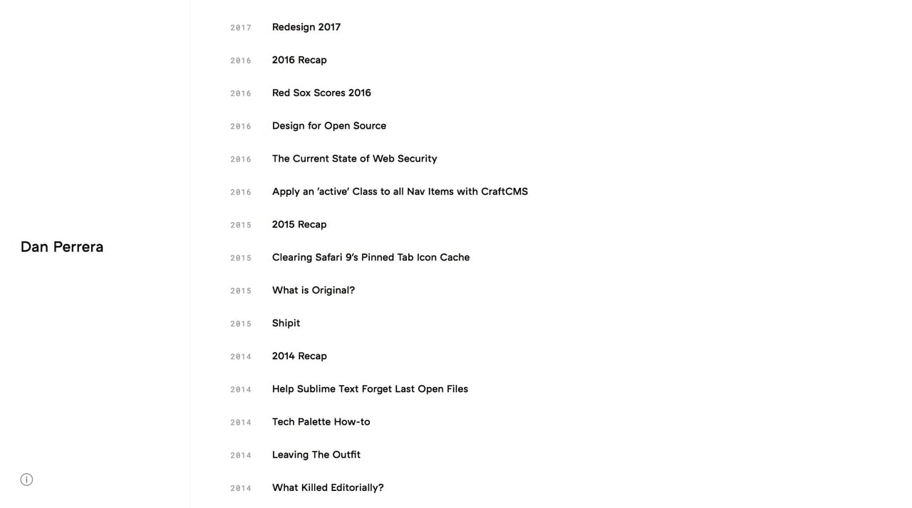 Dan Perrera Website Screenshot