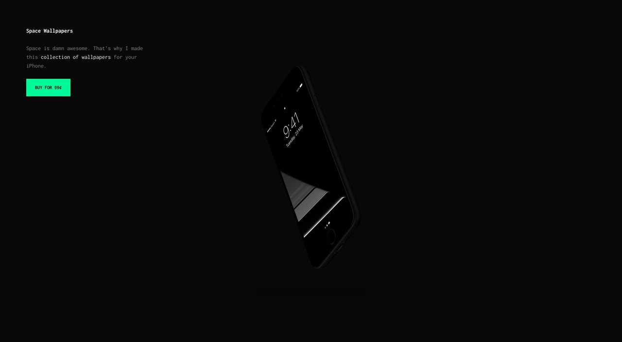 Space Wallpapers Website Screenshot