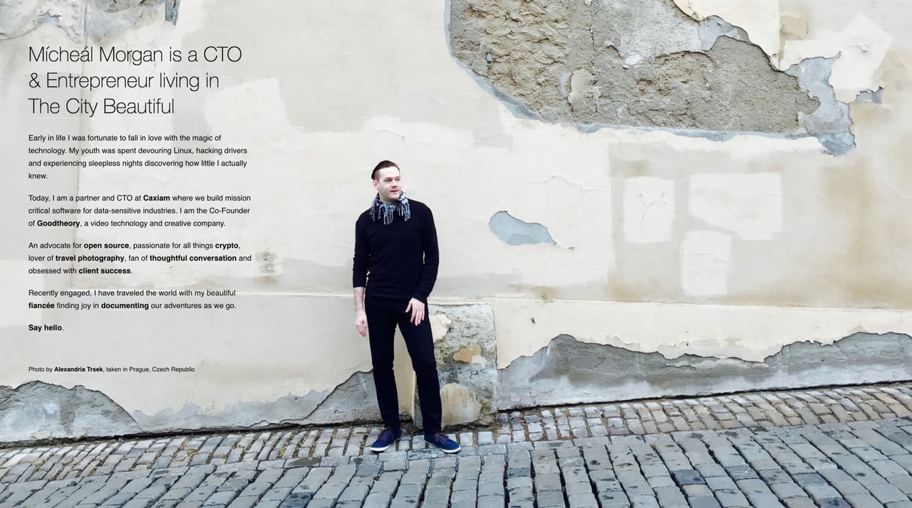 Mícheál Morgan Website Screenshot