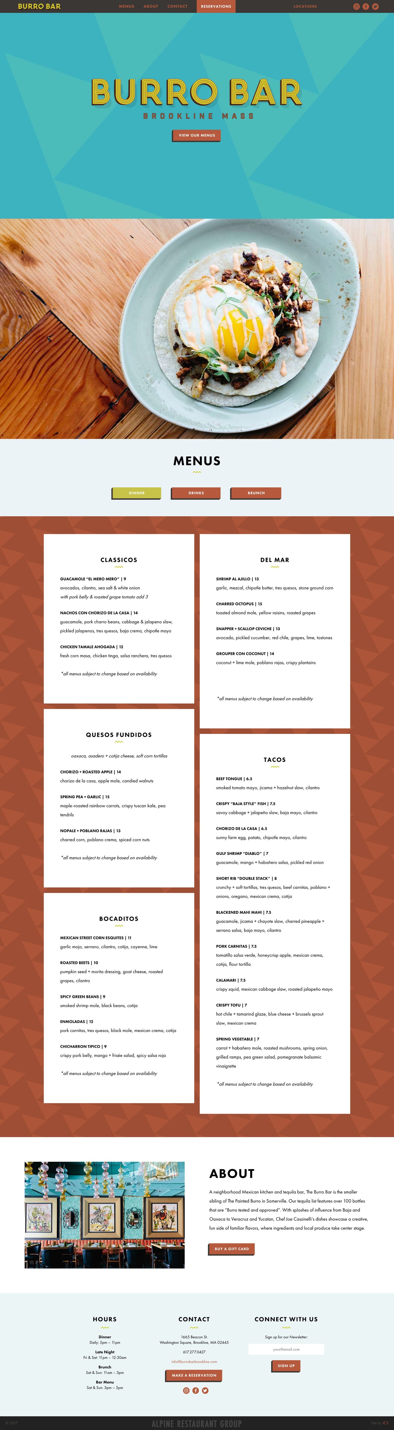 Burro Bar Website Screenshot