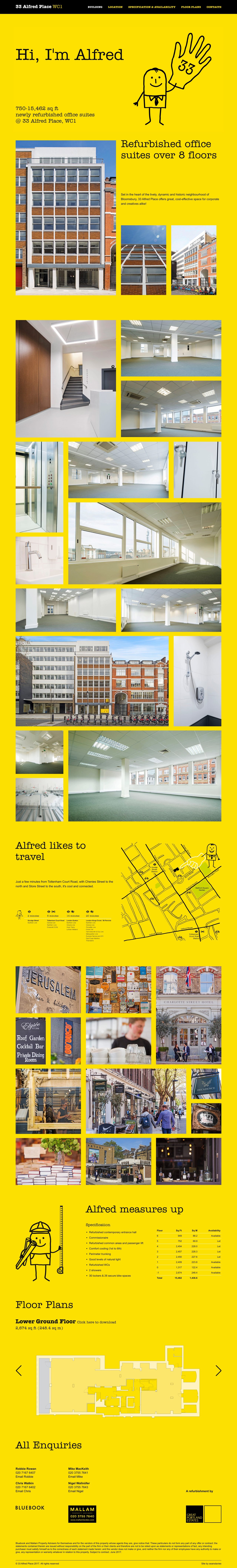 33 Alfred Place Website Screenshot