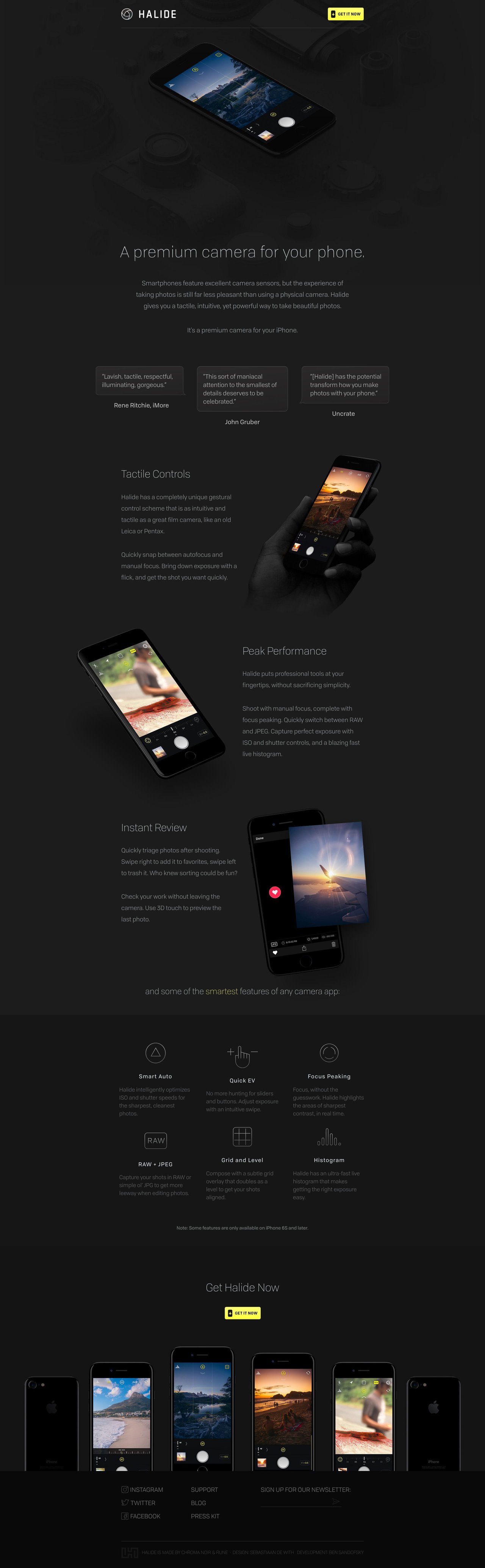 Halide Website Screenshot