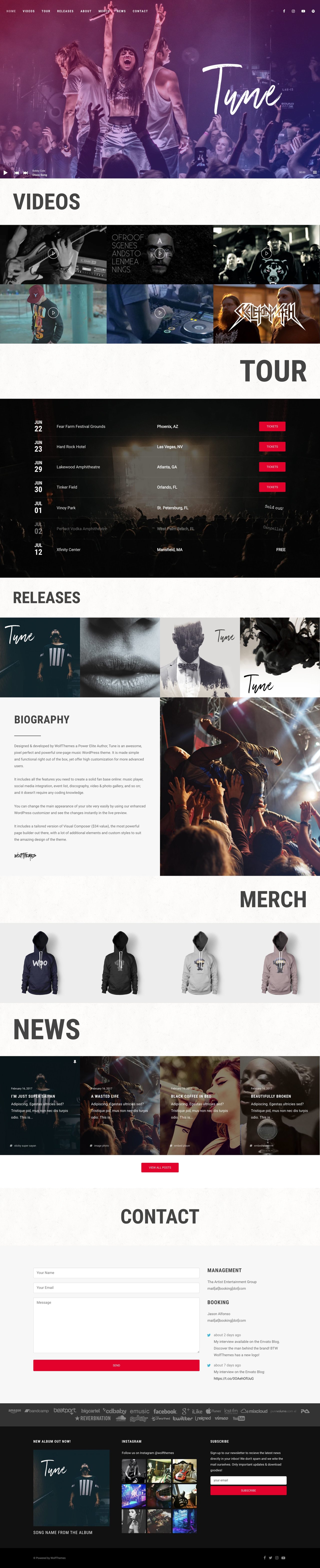 Tune Website Screenshot