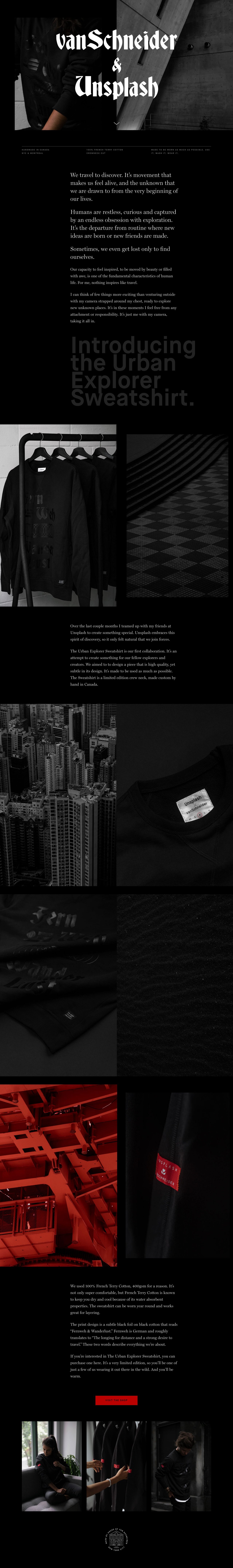 The Urban Explorer Sweatshirt Website Screenshot