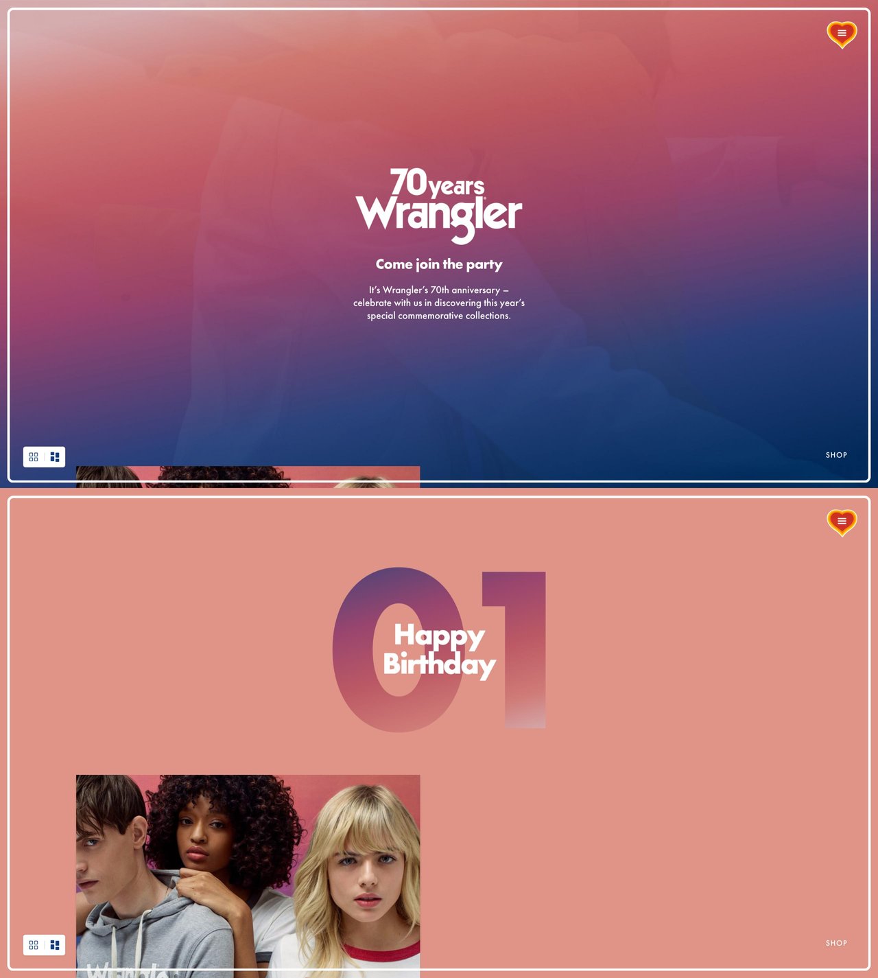 70 Years of Wrangler Website Screenshot
