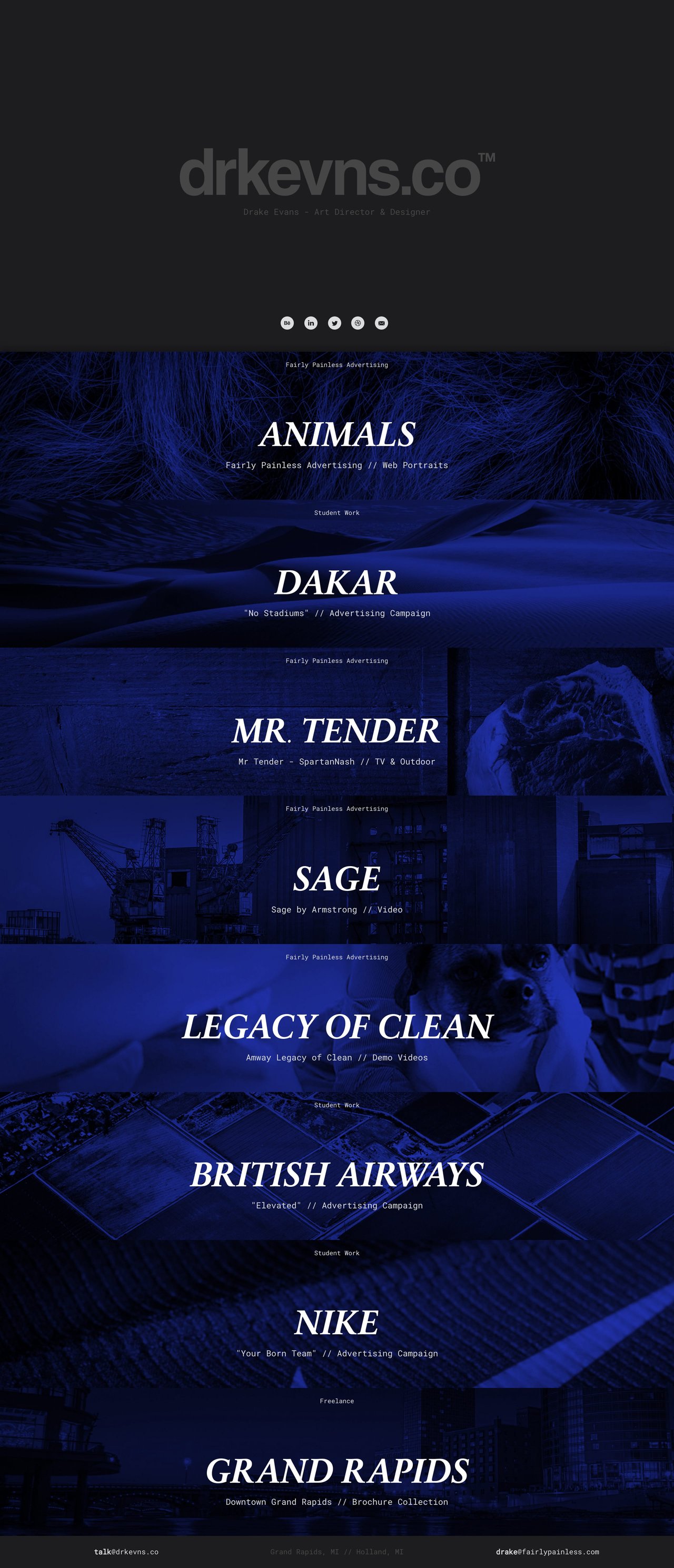 Drake Evans Website Screenshot