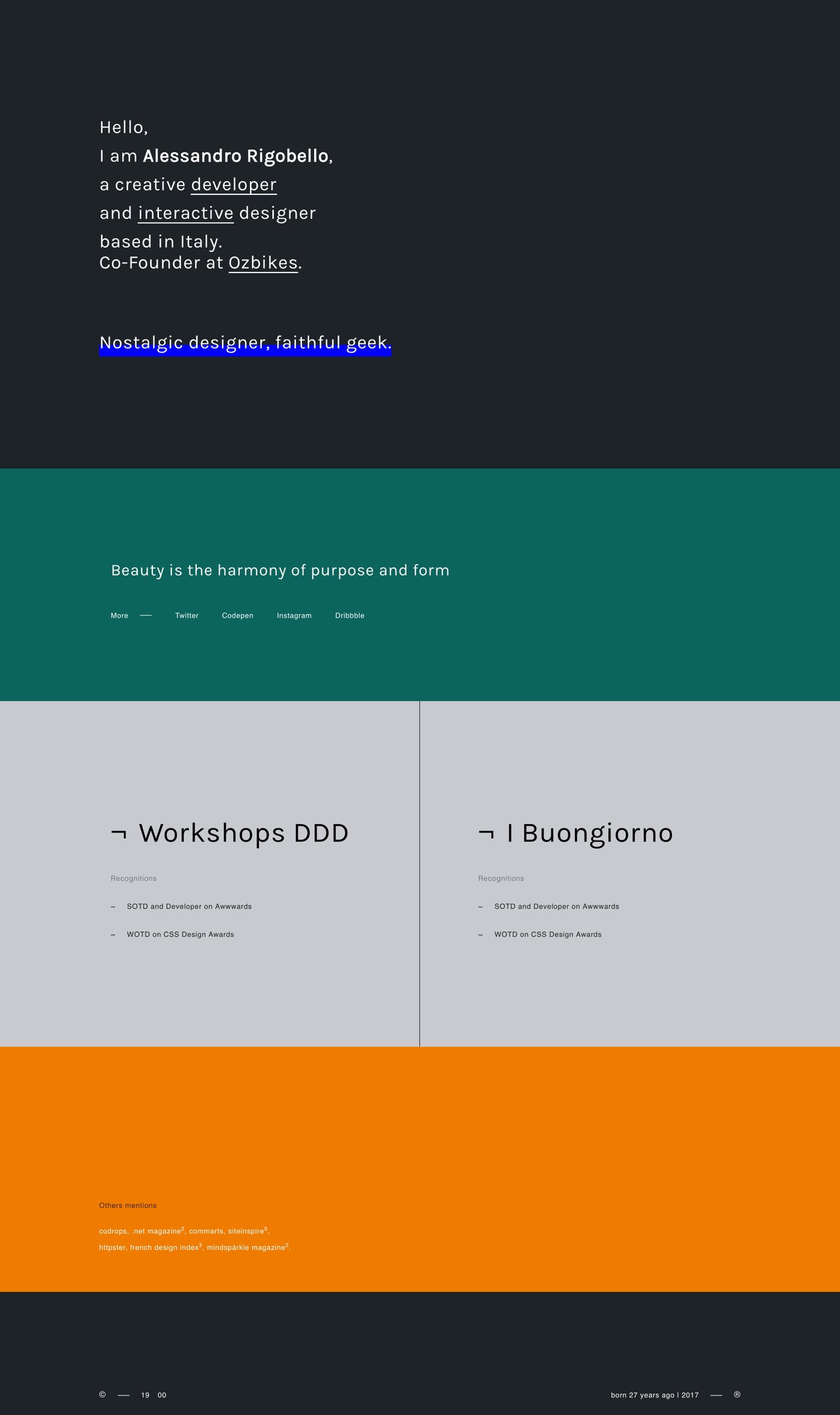 Alessandro Rigobello Website Screenshot