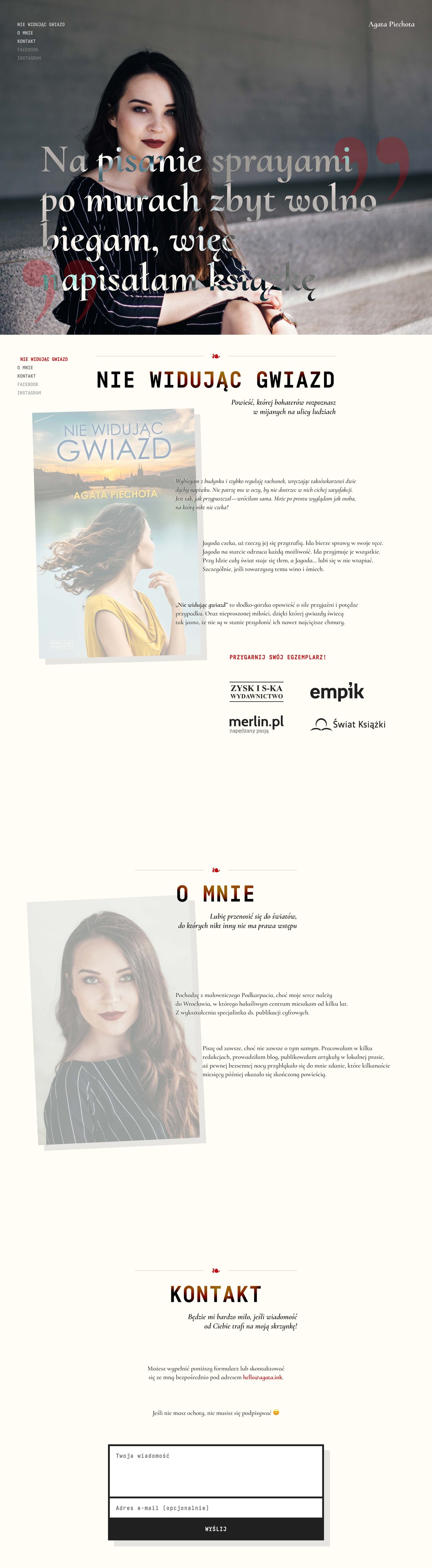 Agata Piechota Website Screenshot